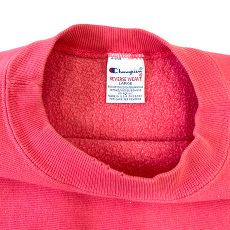 "Good Color" 90's CHAMPION RW SWEAT "目なし" Solid Rose Pink Lサイズ USA製