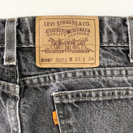 90's Levi's 505 "先染め" Black Denim Pants W33 USA製