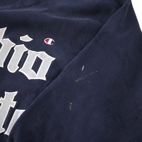 90's CHAMPION RW SWEAT "目付き Ohio" Navy Lサイズ USA製
