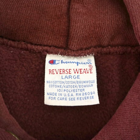 90's CHAMPION RW SWEAT PARKA "SOUTHAMPTON～" 4段 プリント Lサイズ USA製