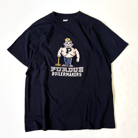 "Special" 80's Collegiate Pacific "PURDUE" Color Flocky Tシャツ Lサイズ USA製