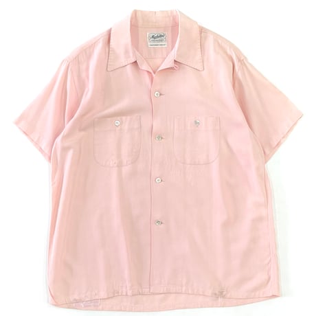 "Special Color" 50's Manhattan Open Collar Rayon Shirt Lサイズ USA製