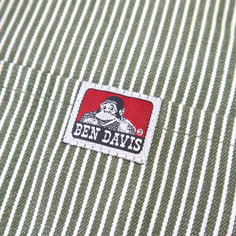 "Rare Color" 90’s BEN DAVIS ヒッコリー ワーク シャツ Lサイズ USA製