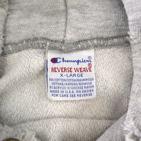 90's CHAMPION RW SWEAT PARKA "PRINCETON" 両面 染み込み プリント XLサイズ USA製