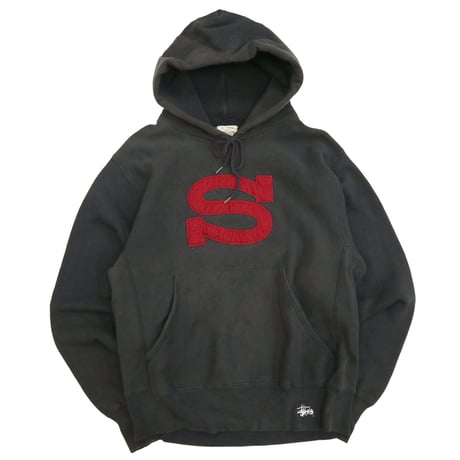 90's～ OLD STUSSY "REVERSE TYPE" Sweat Parka Mサイズ