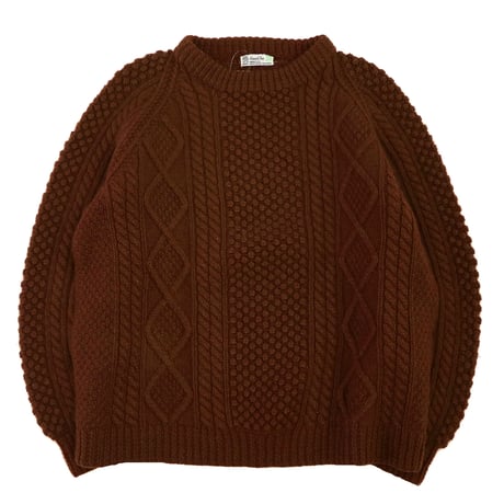 "Rare Color" 80's～ Carrick Fin Wool Aran Sweater Brown
