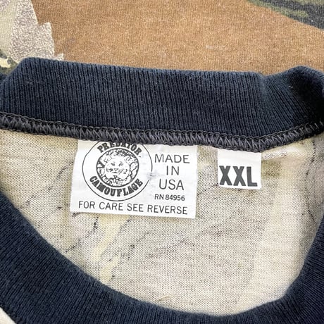 "Special Size" 90's Predator Camouflage LS Pocket Tee XXLサイズ USA製