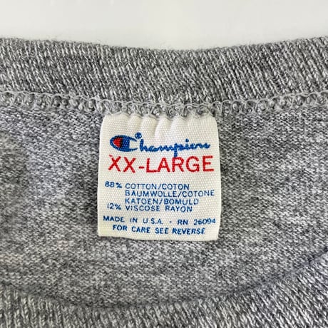 "Special Size" 80's CHAMPION "Solid" "杢グレー" Tシャツ XXLサイズ USA製