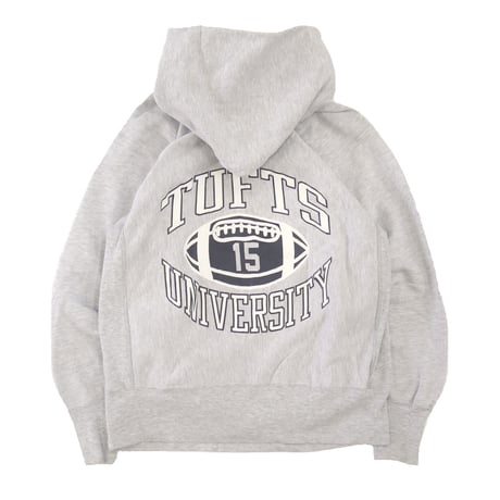90's CHAMPION RW SWEAT PARKA "TUFTS UNIVERSITY" 両面 プリント Lサイズ USA製