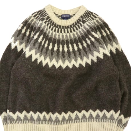 "Good Color" 80's LANDS' END Nordic Pattern Wool Alpaca Sweater XLサイズ ENGLAND製