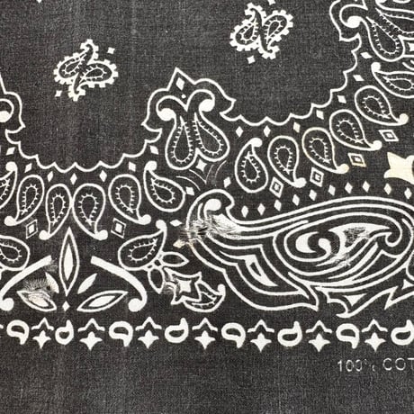70's～80's "Black/Navy Paisley" All Cotton Bandana (sold separately)
