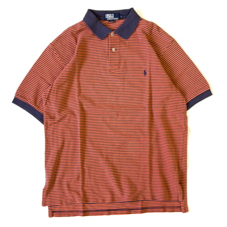 90's～ Polo Ralph Lauren "鹿の子" Border Polo Shirt Lサイズ