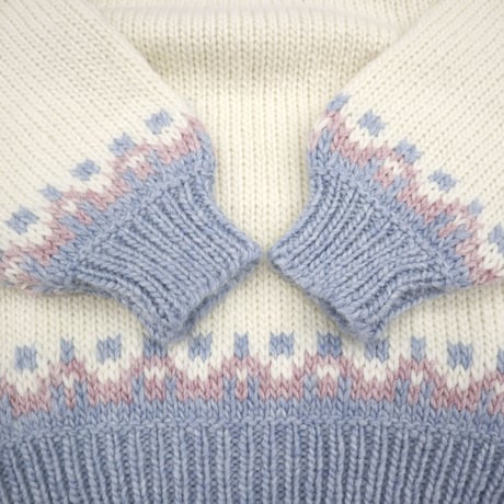"Good Color" ～80's STOBI Nordic Pattern Wool Sweater Sサイズ DENMARK製