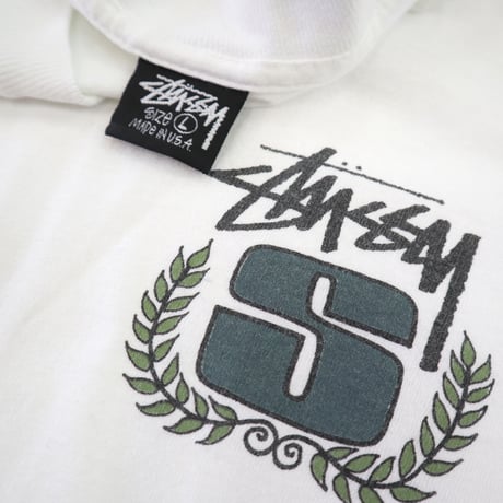 80's～90's OLD STUSSY 黒タグ "月桂樹" Tシャツ Lサイズ USA製