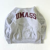 80's CHAMPION RW SWEAT "W face" "Hood Cut" "UMASS" USA製