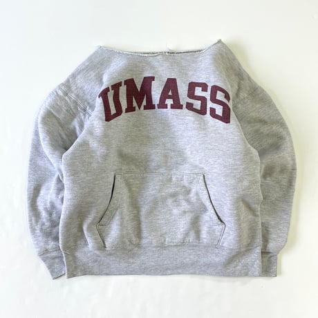 80's CHAMPION RW SWEAT "W face" "Hood Cut" "UMASS" USA製