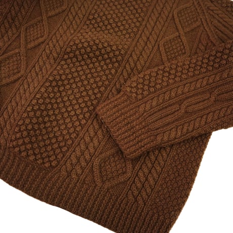 "Rare Color" 80's～ Carrick Fin Wool Aran Sweater Brown