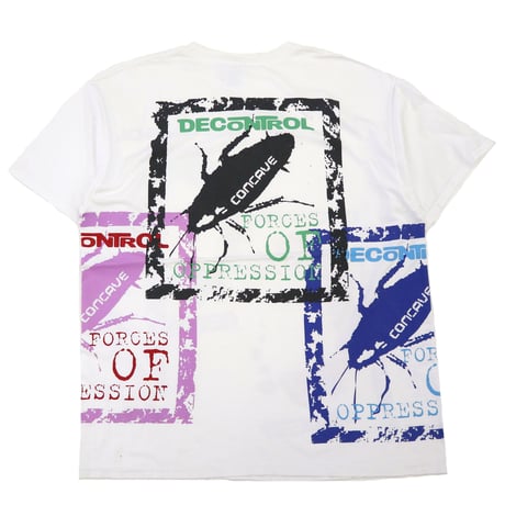 90's CONCAVE "DECONTROL" 総柄プリント Tシャツ XLサイズ