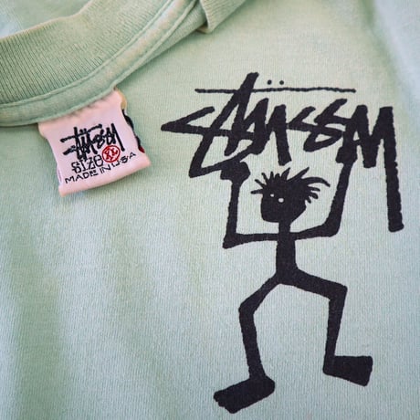 90's OLD STUSSY 白タグ "Shadow Man" Tシャツ XLサイズ USA製