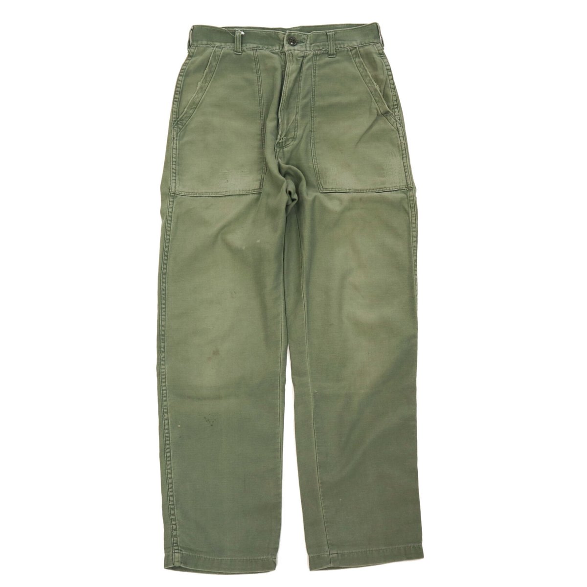 70年製 US ARMY UTILITY PANTS 30/31 アルミジップ 70s ビンテージ US ARMY コットン ベイカー パンツ W30 アルミ