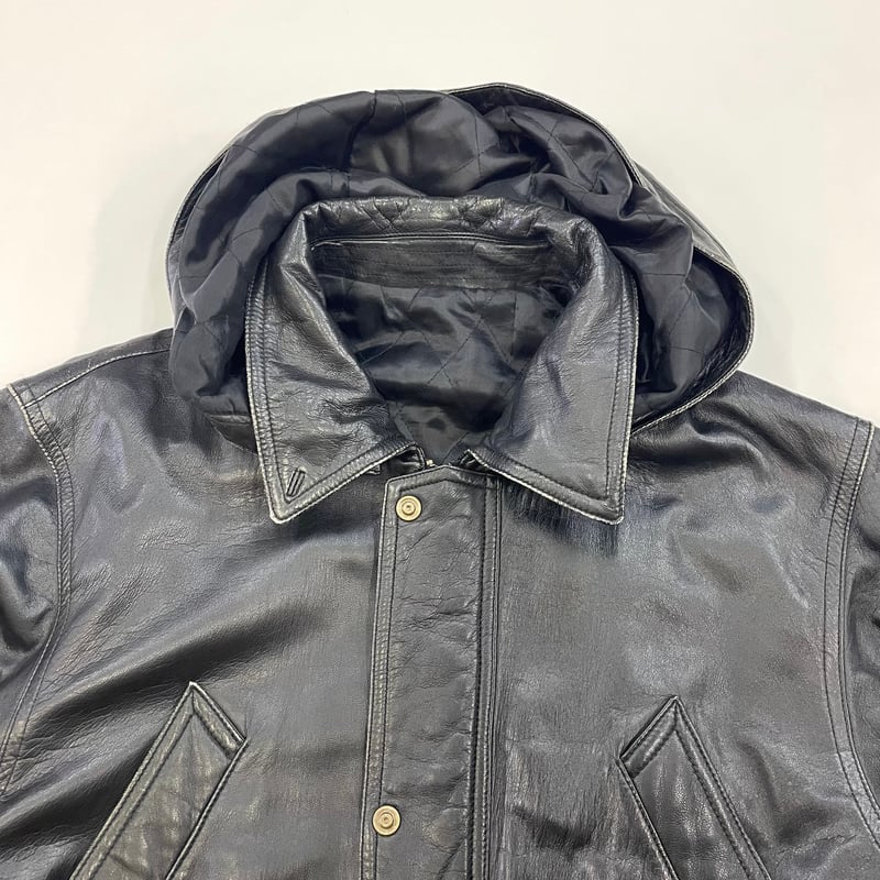 古着 '90s【 JUN MEN レザーハーフコート 】本革　フリーサイズ 古着 '90s【 JUN MEN レザーハーフコート 】本革フリーサイズ