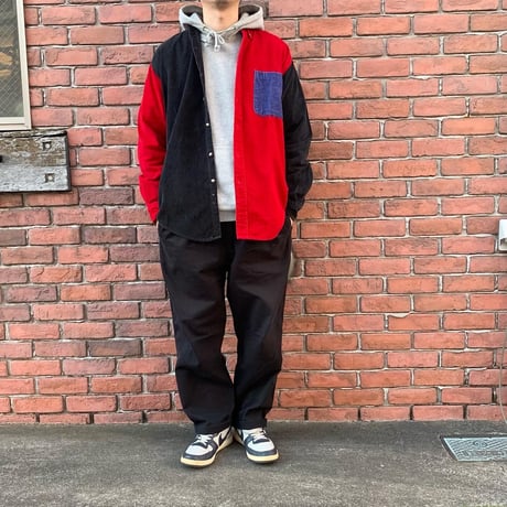 90's～ Ash Creek "Crazy Pattern" ボタンダウン コーデュロイ シャツ Lサイズ