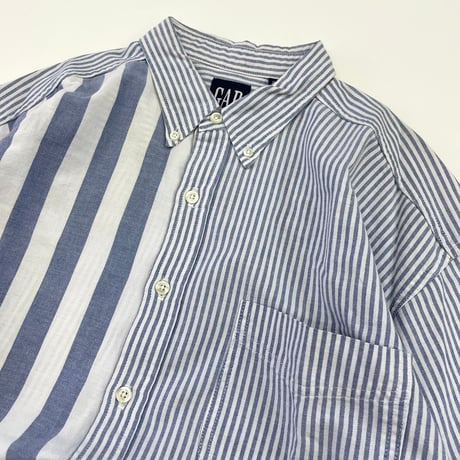 90's OLD GAP Switching Stripe BD Shirt XLサイズ USA製