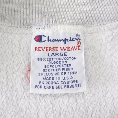 90's～00's CHAMPION RW SWEAT "SKIDMORE" 3面 プリント Lサイズ USA製