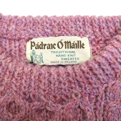 60's Wool Aran Sweater "Pink Mix" IRELAND製