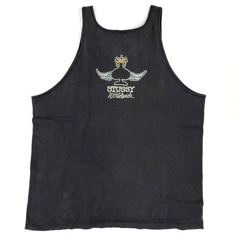 80's～90's OLD STUSSY 黒タグ "Worldwide" Tank Top XXLサイズ USA製