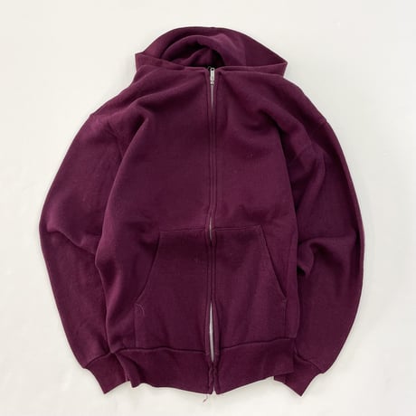 80's～ OLD Hanes Solid Full Zip Sweat Parka Mサイズ USA製