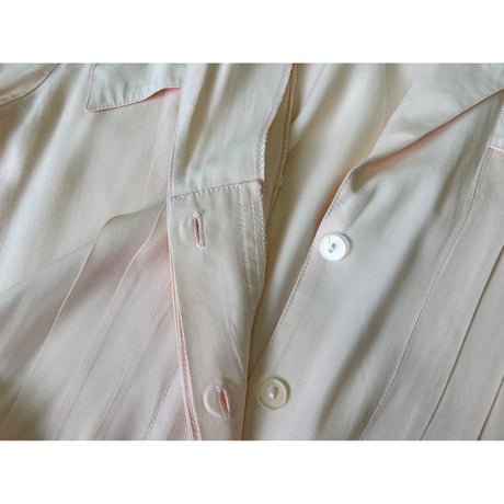 70's～80's NINA PICCALINO Open Collar Rayon One Piece