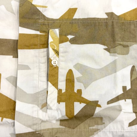90's OLD STUSSY "Plane Pattern" Cotton Shirt Mサイズ USA製