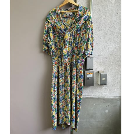 ～90's SILK STUDIO Frower Print Silk One Piece