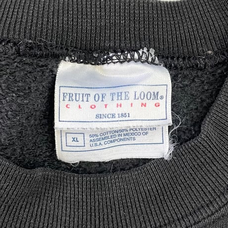 90's〜 Fruit of the loom Solid Sweat "Black" XLサイズ