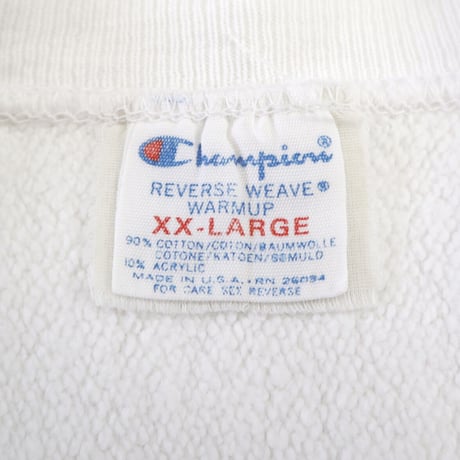 80's CHAMPION RW SWEAT "IOWA 42" 黒プリント White XXLサイズ USA製