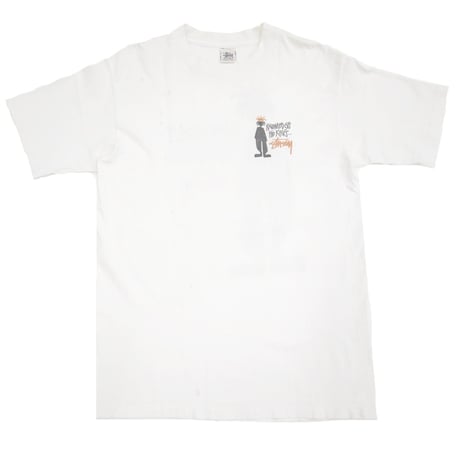 90's OLD STUSSY 白タグ "knowledge is king!!" Tシャツ Lサイズ USA製