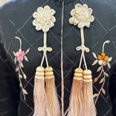 50's～ Chinese Embroidery Quilting Suka Gown