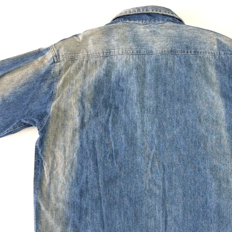 "Super Fade" 70's～ unknown Race Up Denim Shirt (fits XL)