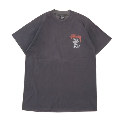 80's～90's OLD STUSSY 黒タグ "built for the long haul!!" Tシャツ Mサイズ USA製