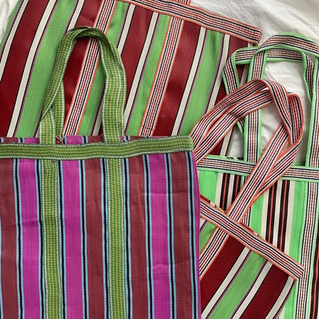 'New' Ethnic Random Stripe Mesh Tote Bag Large