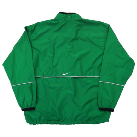 90's NIKE "Zip Logo" Nylon Pull Over Jacket GREEN Lサイズ