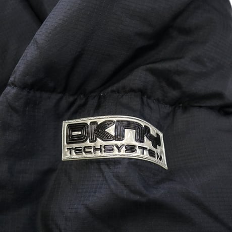 "Big Size" 90's～ DKNY リップストップ ナイロン ダウン ジャケット Black Lサイズ