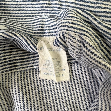 70's～ FIVE BROTHER Hickory Half Zip Shirt Lサイズ USA製