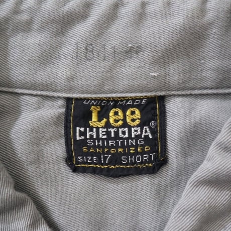 "Big Size" 60's Lee "マチ付き" Chetopa Work Shirt 17 Short