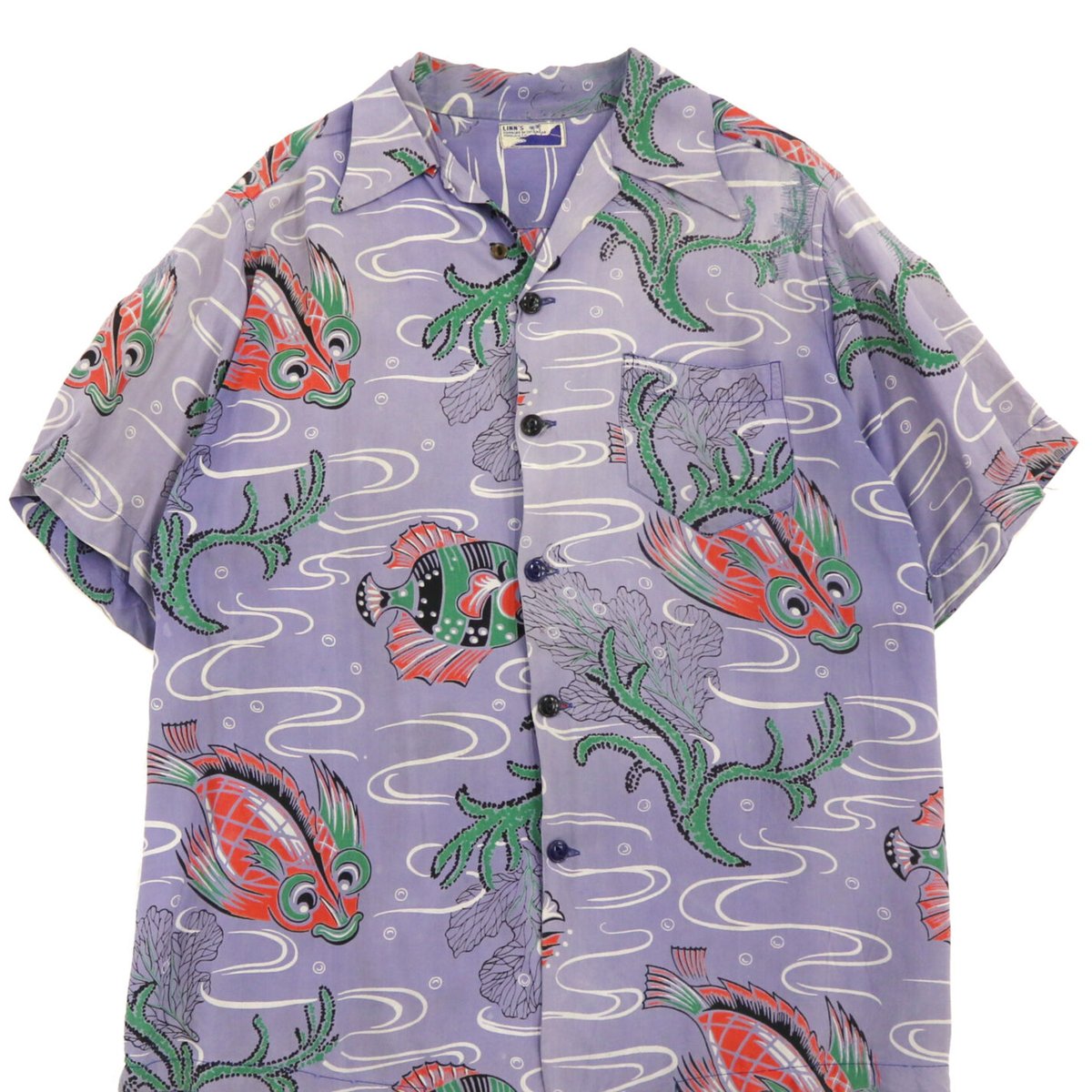90S USA FLAX レーヨン 総柄 アロハシャツ フラックス 97 ピューリタン PURITAN レーヨンシャツ sizeXL アロハシャツ
