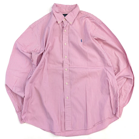 90's Ralph Lauren Stripe BD Shirt XLサイズ