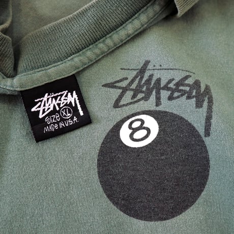 80's～90's OLD STUSSY 黒タグ "8ball" Tシャツ XLサイズ USA製