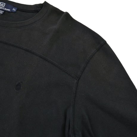 90's～ Polo Ralph Lauren "Solid Black" LS Football Tee XLサイズ USA製