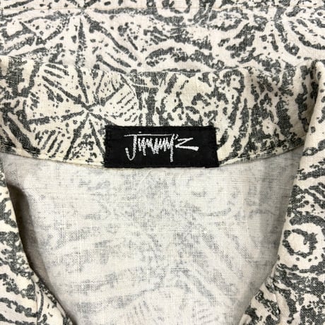 80's jimmy'z Linen Cotton Box Shirt (fits XL)
